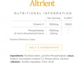Altrient vitamin C sachets ingredients and nutritional label