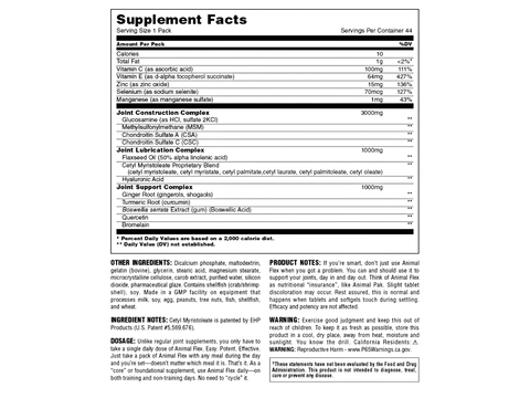 Supplement facts label on a white background