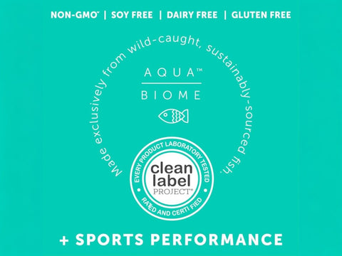 Aqua Biome by Enzymedica Fish Oil Sports Performance 60 capsules quality badges non gmo made