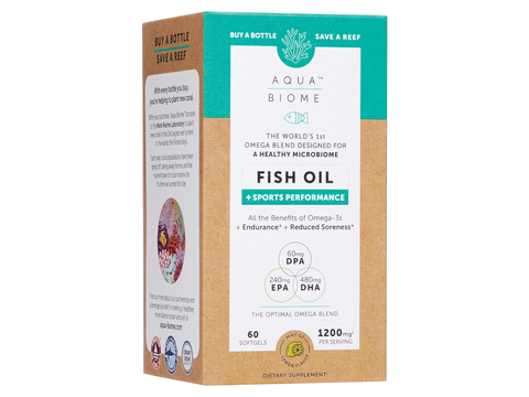 Aqua Biome by Enzymedica Fish Oil Sports Performance Complete Omega 3 60 capsules front view box packaging