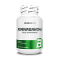 BiotechUSA Ashwagandha 60 capsule bottle on a natural background.