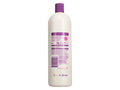 White bottle with purple cap on a white background