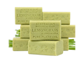 Stack of Australian Botanical Soap Lemongrass & Lemon Myrtle bars on a white background