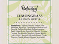 Australian Botanical Soap label for Lemongrass & Lemon Myrtle soap with ingredient list.
