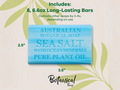 Australian Botanical Soap bar with product details on a light background
