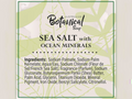 Label for Australian Botanical Soap with sea salt and ocean minerals on a leafy background