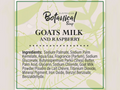 Label for Australian Botanical Soap with ingredients list on a leaf patterned background