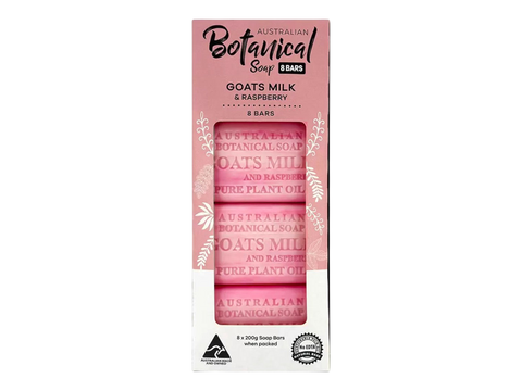Australian Botanical Soap Goat Milk & Raspberry Bars 8 x 193g