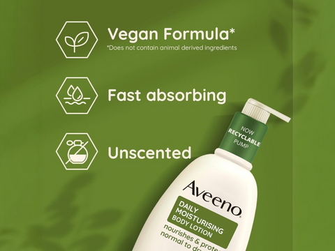 Aveeno Daily Moisturising Body Lotion with Nourishing Oat - 300ml Pump