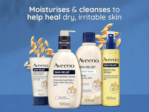 Aveeno Skin Relief Moisturising Lotion variants.