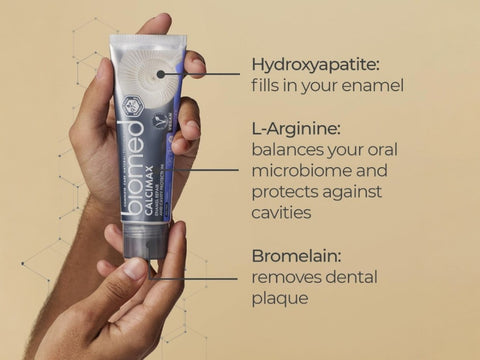 BIOMED Calcimax Mineral Toothpaste - 97% Natural with Hydroxyapatite 