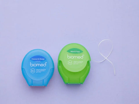 BIOMED Coconut and Mango flavored Dental Floss - Vegan Wax, Expanding Floss variant
