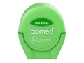 BIOMED Mint and Yuzu flavored dental floss dispenser on a clean background.