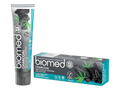 Black and blue tube & box of BIOMED Triple Charcoal Natural Toothpaste, 100g.