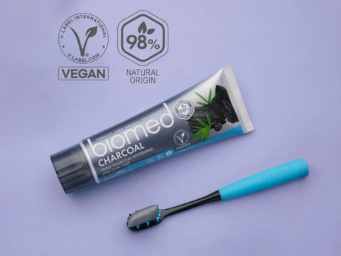 BIOMED Natural Charcoal Toothpaste - 98% Natural with Bamboo Charcoal