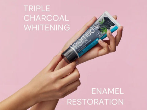 BIOMED Natural Charcoal Toothpaste - 98% Natural with Bamboo Charcoal