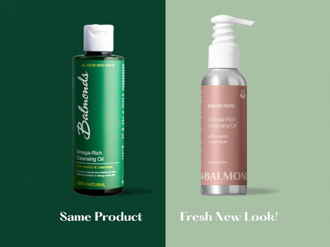 Balmonds Omega Rich Cleansing Oil 125ml old & new packaging