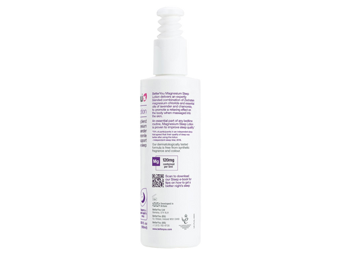Ingredients list for BetterYou Magnesium Lotion.