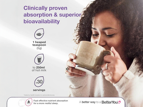 BetterYou Magnesium Max 3-in-1, Natural Cocoa Powder - 160g