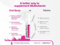 BetterYou MultiVitamin Daily Oral Spray, Blackcurrant & Plum versus tablets.