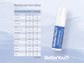 Supplement facts and ingredient list for BetterYou Kids Vitamin Oral Spray.