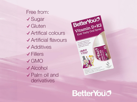 BetterYou Vitamin D + K2 Kids Oral Spray, Bubblegum & Blueberry - 15ml