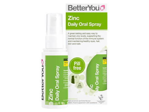 BetterYou Zinc Oral Spray bottle & box, lemon lime flavour, 50ml.