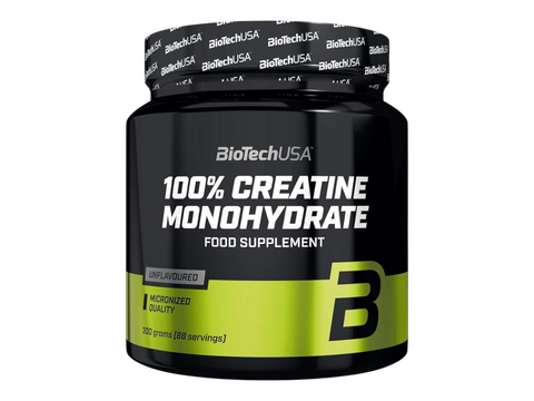 BiotechUSA Creatine Monohydrate supplement container on a white background