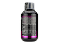 Black supplement bottle with nutritional information on a white background