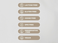 Set of food allergy labels on a light gray background