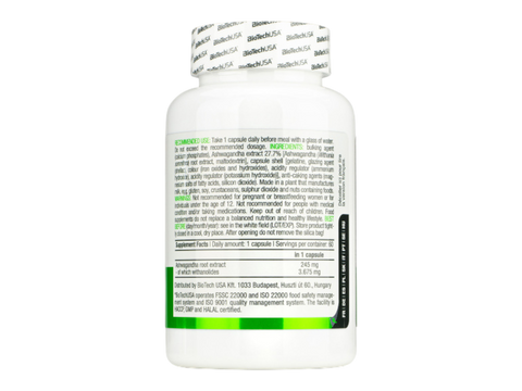 Supplement bottle with label on a white background