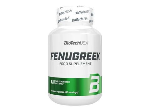 BiotechUSA Fenugreek food supplement bottle on a white background