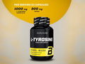 BiotechUSA L-Tyrosine supplement bottle with nutritional information on a yellow and beige background