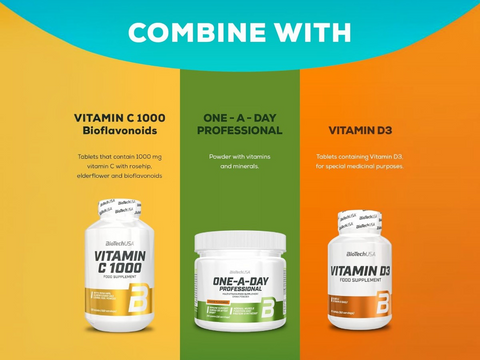 BiotechUSA MSM & Vitamin C Powder - Lemon Flavour, 150g Tub combine with