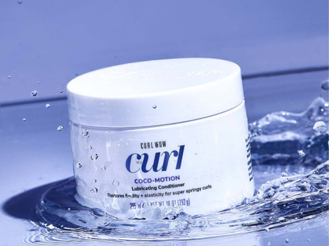 Color Wow Coco-Motion Lubricating Conditioner for Dry Curly Hair 295ml front plastic container packaging showing product name and branding