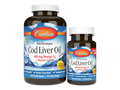 Carlson Labs Cod Liver Oil Gems 460 mg Omega-3s + Vitamins A & D3 180 Softgels front bottle packaging showing product name and branding