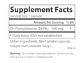 Carlson Labs DLPA DL-Phenylalanine 500 mg 60 Capsules supplement facts panel