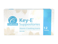 Carlson Labs Key-E Suppositories Vitamin E Soothing Inserts front box packaging showing product name and branding