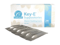 Carlson Labs Key-E Suppositories Vitamin E Soothing Inserts close up of suppository inserts next to box