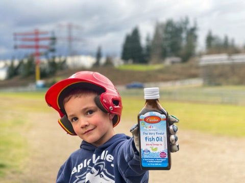 Carlson Labs Kids Norwegian Fish Oil 800 mg Omega-3s Assorted Flavours front bottle packaging showing product name and branding
