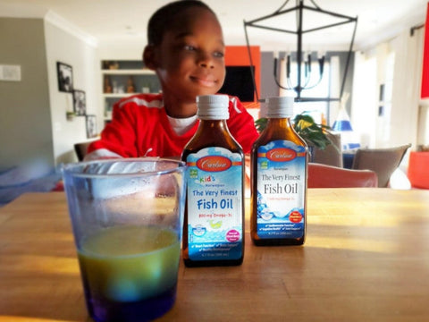Carlson Labs Kids Norwegian Fish Oil 800 mg Omega-3s Assorted Flavours front bottle packaging showing product name and branding