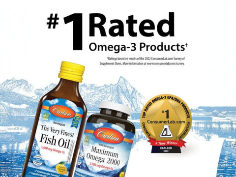 Carlson Labs Kids Norwegian Fish Oil 800 mg Omega-3s Assorted Flavours front bottle packaging showing product name and branding