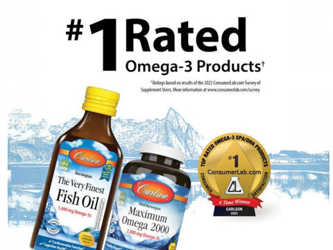 Carlson Labs Multi + Omega-3 Daily Multivitamin & Fish Oil Blend 120 Softgels front bottle packaging showing product name and branding