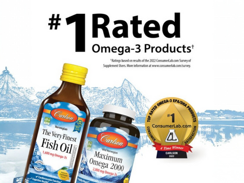 Carlson Labs Omega-3 Salmon Oil Complete 700 mg 180 Softgels front bottle packaging showing product name and branding