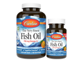 Carlson Labs The Very Finest Fish Oil 700 mg Omega-3s Lemon or Orange Flavour 150 Softgels front bottle packaging showing product name and branding