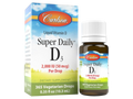 Carlson Super Daily D3 2,000 IU (50 mcg) Vitamin D3 365 Drops 10.3 ml front bottle packaging showing product name and branding