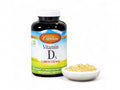 Carlson Vitamin D3 2,000 IU (50 mcg) Bone & Immune Support 120 Softgels close up of softgels next to bottle