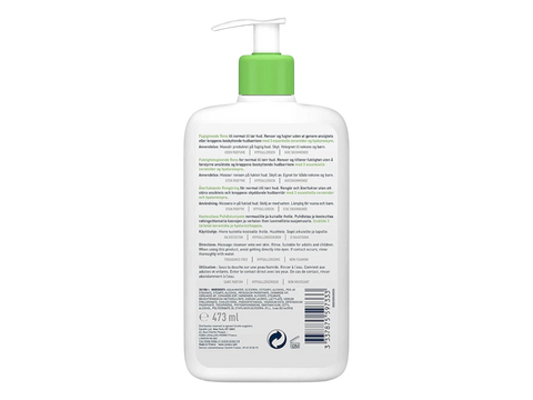 White bottle with green pump top on a white background