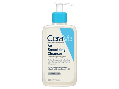 CeraVe SA Smoothing Cleanser bottle on a white background