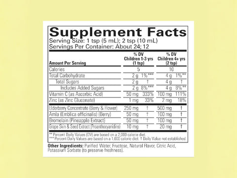 ChildLife Aller-Care 118ml bottle supplement facts